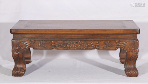 A CHINESE HUANGHUALI WOOD RECTANGULAR TABLE STAND