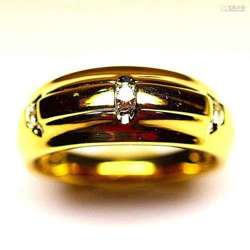 Bague en or trylogie de diamants ronds taille brillant moder...