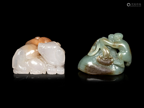 Two Chinese Carved Hardstone Figures of Animals