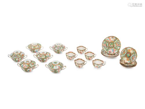 25 Chinese Export Rose Medallion Porcelain Wares