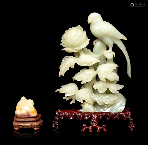 Four Chinese Jade and Hardstone Carvings