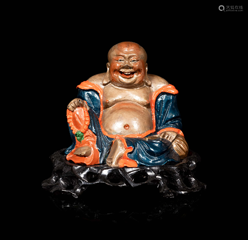 A Chinese Lacquer Figure of Mile Buddha