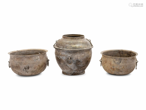 Three Chinese Bronze Warmers