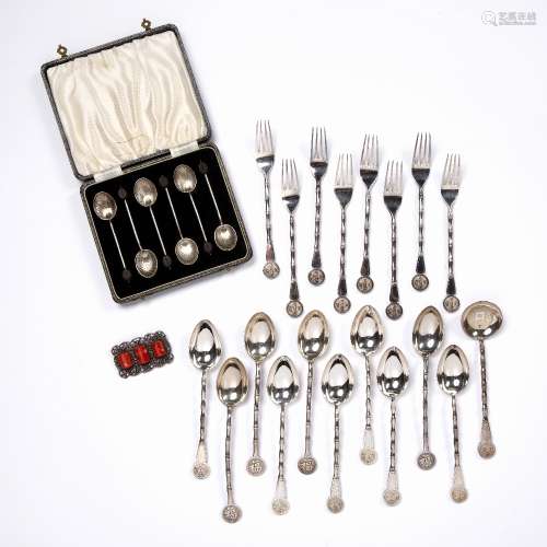 Collection of export silver cutlery Chinese comprising of el...