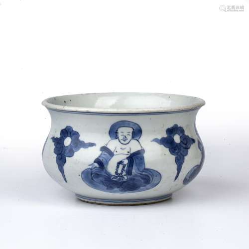 Blue and white bowl Chinese, 17th/18th Century decorated to ...