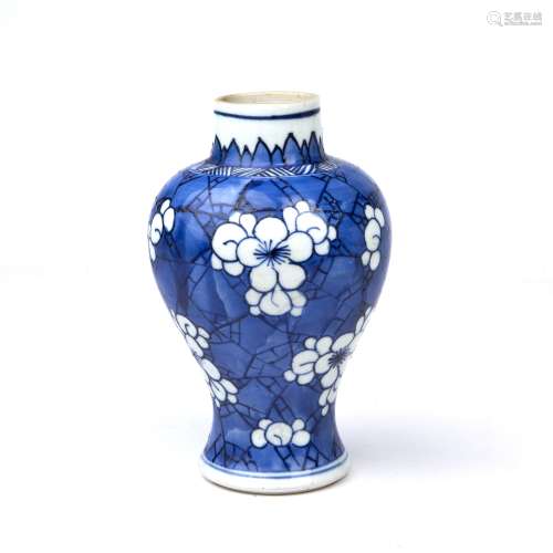 Blue and white 'cracked ice' baluster vase Chinese, 18th Cen...