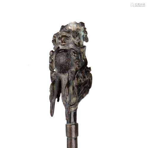 Bronze finial Chinese, 18th/19th Century in the form of a dr...