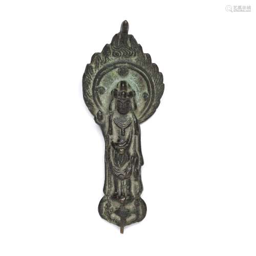 Cast bronze figure of Guanyin Chinese, Yuan/Ming cast with a...