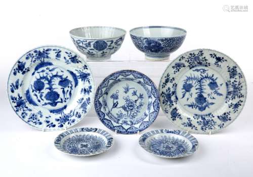 Group of blue and white porcelain Chinese, 18th Century incl...