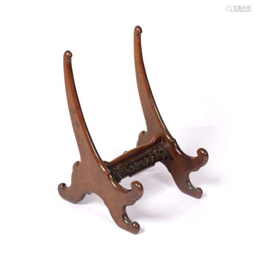 Large carved wood charger stand Chinese 53cm high x 32cm acr...