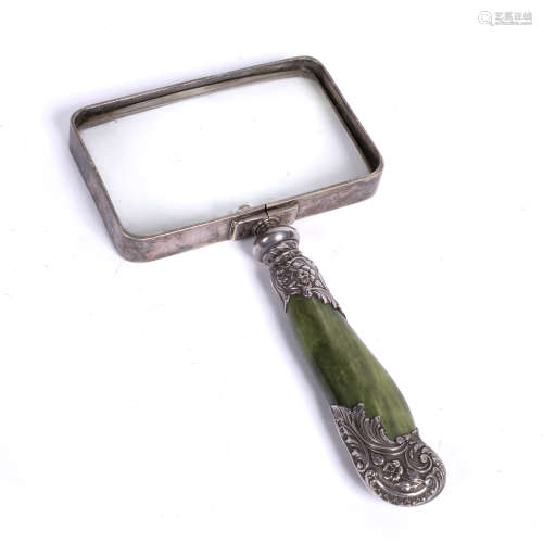 Magnifying glass Chinese and English with jade handle, and w...