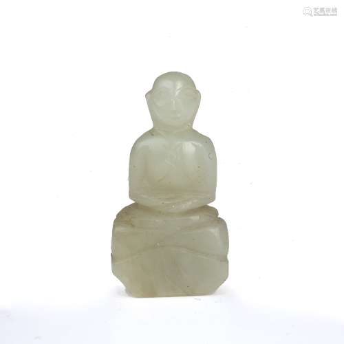 Miniature jade figure of a buddha Chinese the carved figure ...
