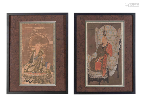 Two Japanese Prints on Silk