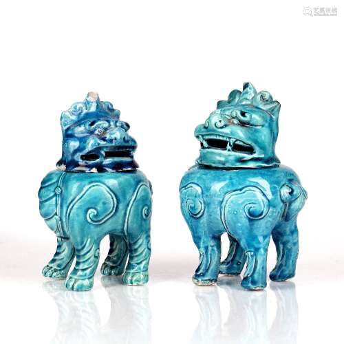 Pair of turquoise glazed censers Chinese, 18th/19th Century ...
