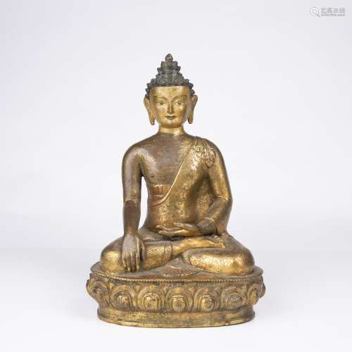 Gilt bronze model of Vajarasana Tibetan, 18th/19th Century t...