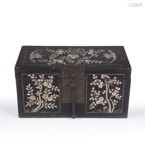 Lacquer and mother of pearl box Korean, Joseon dynasty havin...