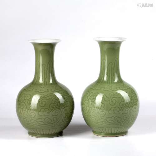 Pair of celadon porcelain vases Chinese, Republic period eac...