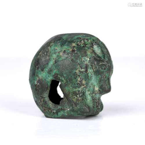 Bronze weight Chinese, Han dynasty cast in the form of a coi...