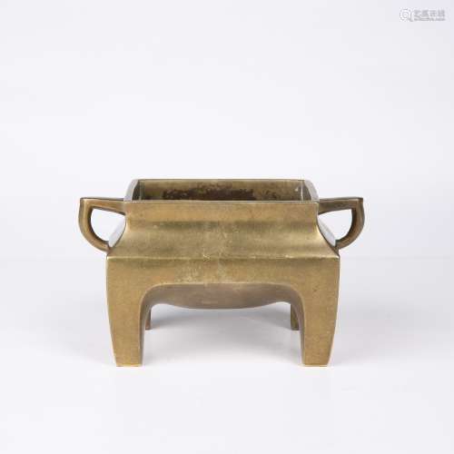 Bronze rectangular incense burner Chinese, 18th Century the ...