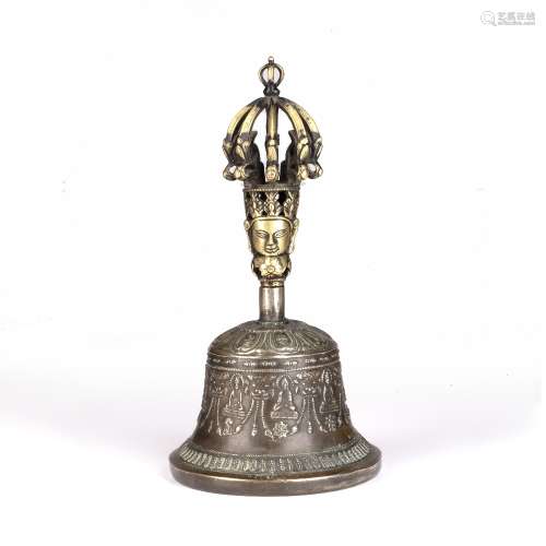 Bronze ceremonial bell, Ghanta Tibetan the handle of the bel...