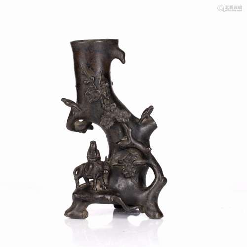 Bronze model of a tree Chinese cast with branches of flowers...