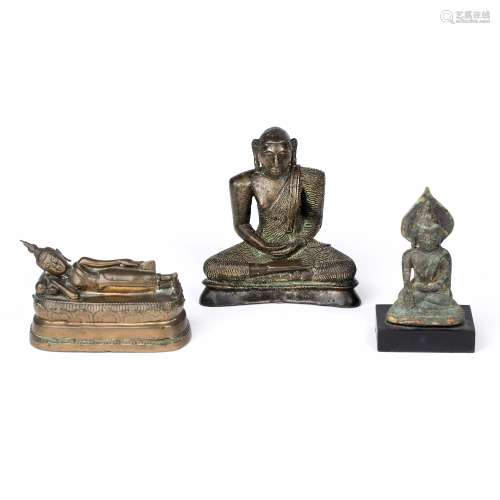 Three bronze models of Buddha South East Asian, 16th/17th Ce...
