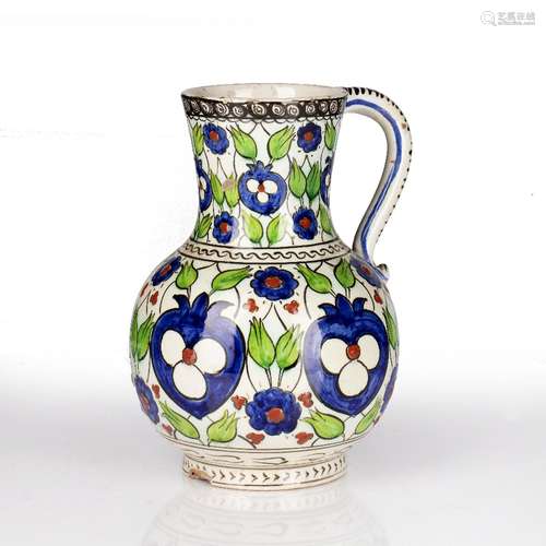 Cantagalli Iznik pattern jug Italian, 19th Century decorated...