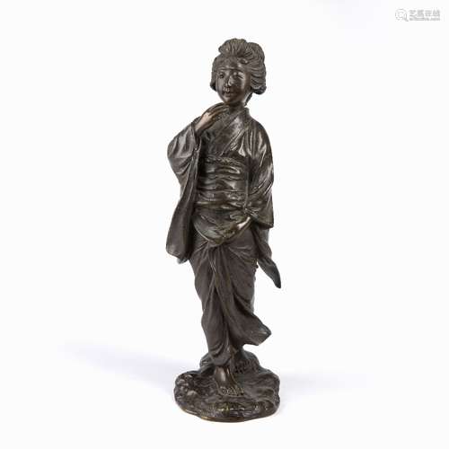 Bronze figure of a Geisha Japanese, Meiji period the figure ...