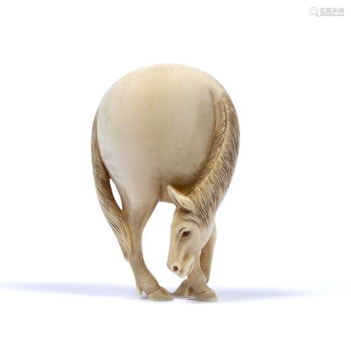 Ivory netsuke of a horse Japanese, 19th Century in the 18th ...