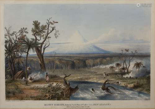 After Charles Heaphy (1820-1881) Mount Egmont, coloured lith...