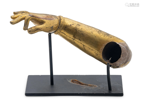 A Gilt Bronze Buddha's Right Arm