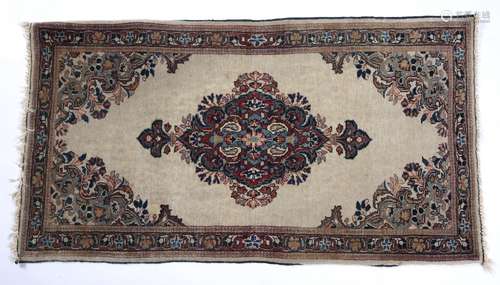 Miniature Bijar rug North West Persia of ivory ground, with ...