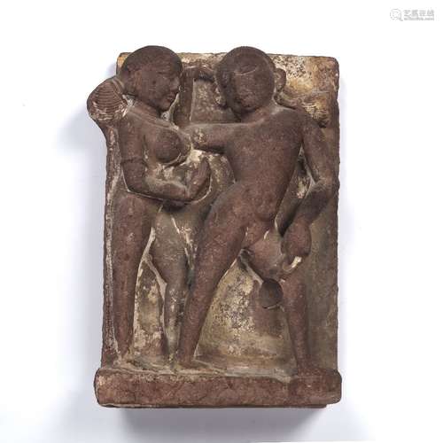 Carved relief sandstone panel North or Central India, possib...