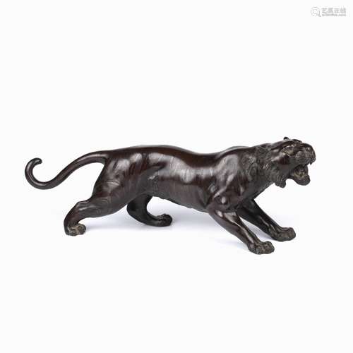 Bronze model of a snarling tiger Japanese, Meiji period the ...