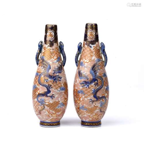 Pair of slender Imari vases Japanese, 19th Century each pain...