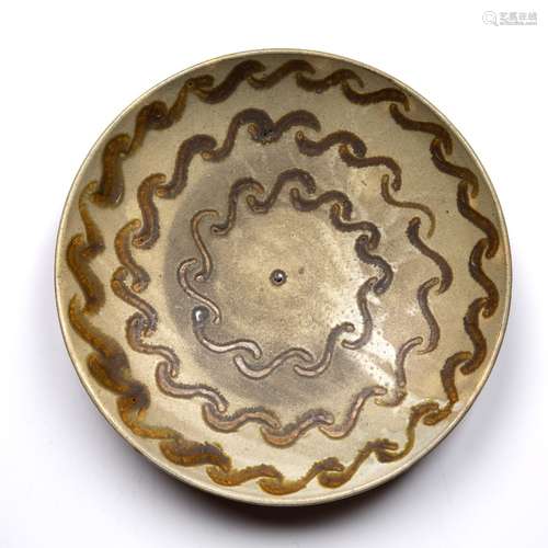 Large studio pottery charger Japanese, 20th Century with ban...