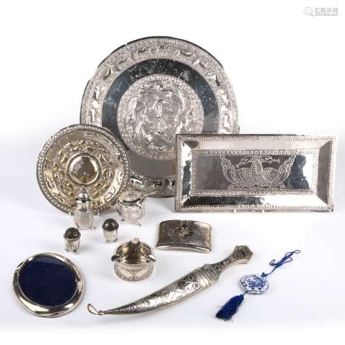 Group of white metal and other pieces Aden, Thailand and oth...