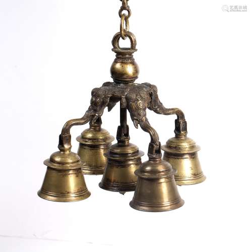 Set of ceremonial hanging bells Tibetan / Nepalese supported...