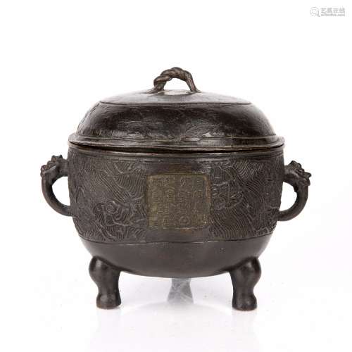 Bronze censer and cover Japanese, 18th/19th Century on tripo...