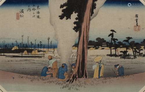 Ando Hiroshige (1797-1858) '53 stations of the Tokaido Road,...