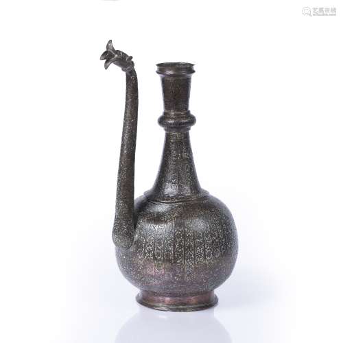 Ewer Persian, 18th/19th Century the copper body decorated wi...