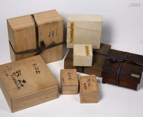 Collection of boxes and cases Japanese of varying sizes