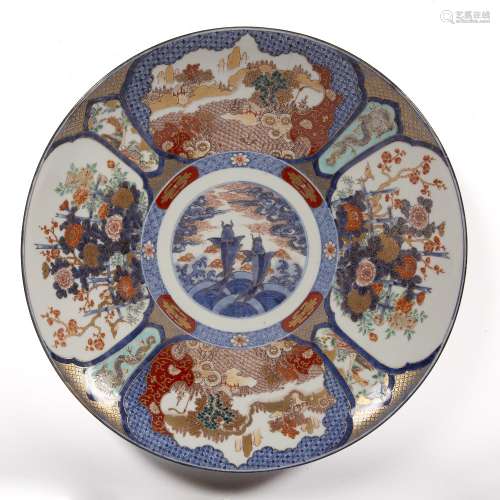 Large Arita polychrome charger Japanese, late 19th Century w...