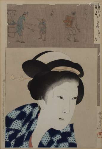 Toyohara Chikanobu (1838-1912) Tenmai - Jidai Kagami, a pair...