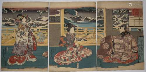 Utagawa Kunisada (1786-1864) 'Edomurasaki Azumano Utsushie' ...