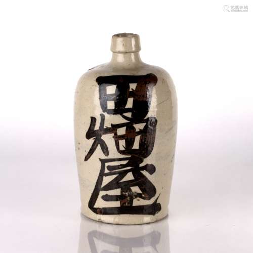 Stoneware saki bottle Japanese, 18th/19th Century of slightl...