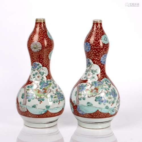 Pair of polychrome Arita vases Japanese, 19th Century each w...