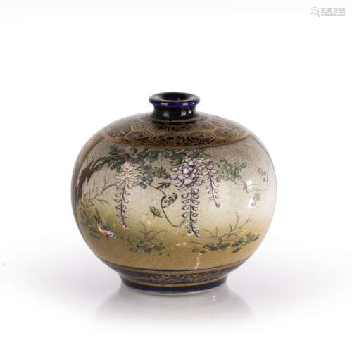 Small Satsuma vase Japanese, Meiji period of cobalt ground, ...