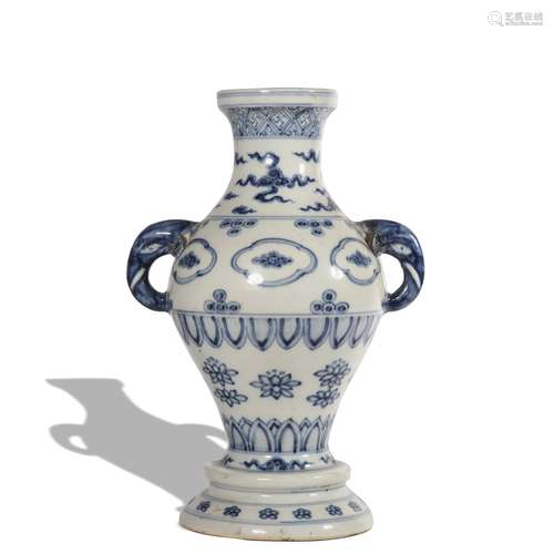 A blue and white 'beast' vase