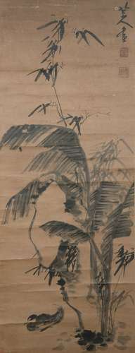 A Zhu da's flower and bird painting